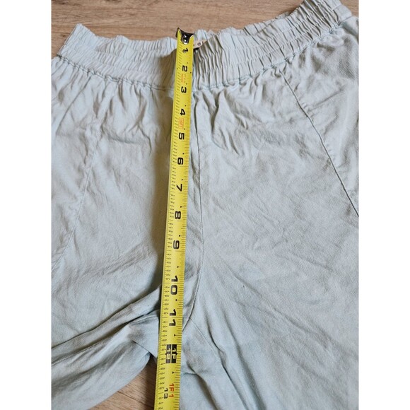 Alice + Olivia Size Small Blue Linen Viscose High Waisted Cargo Jogger Pants - Picture 4 of 8